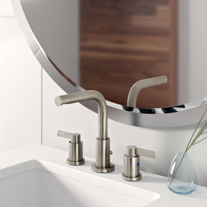 Robinet de salle de bain espacé Kingston, Nickel brossé
