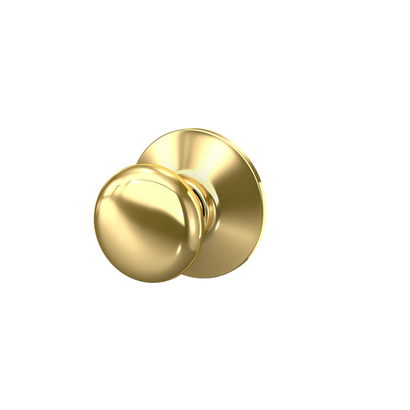 Plymouth Passage (Hall & Closet) Round Knob, Bright Brass