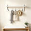 Porte-manteau mural avec tablette pour entrée, tablette suspendue en bambou avec deux crochets métalliques pour salle de bain, chambre, cuisine, buanderie-330950410