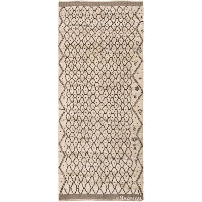 Moroccan One-of-a-Kind 5' X 11'6" Runner Wool Area Rug in Beige/Brown