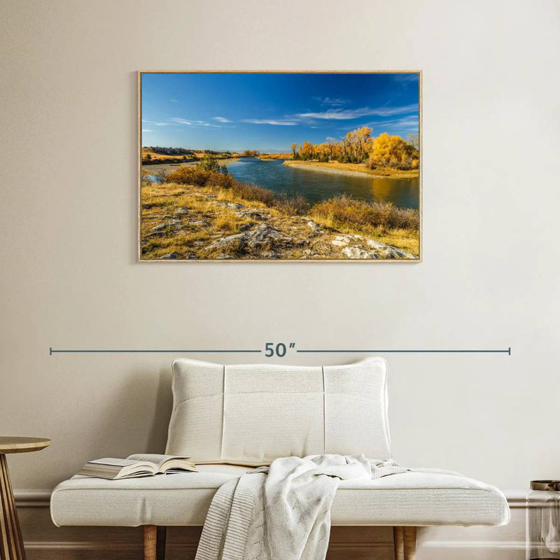 Missouri River Trail, Cadre flottant en bois naturel, 37 po x 25 po
