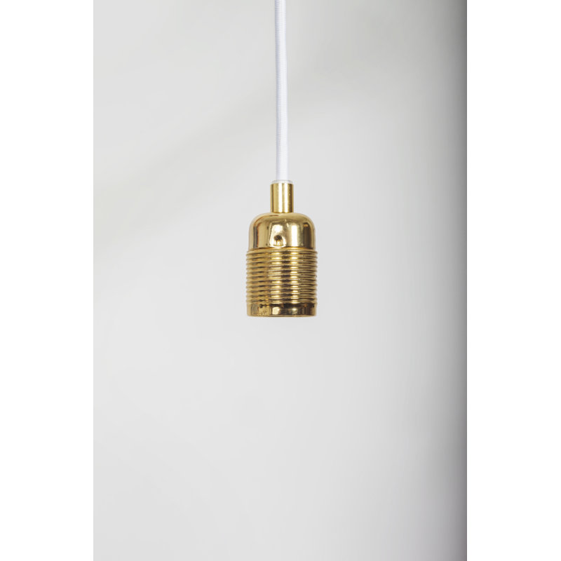 Luminaire suspendu E27 / câble blanc, Laiton / blanc