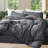 MooMee Lightweight Duvet Cover Set with Zipper Closure 8 Ties 100% Washed Cotton Linen Like Textured Soft Breathable All-Season-111220333-109236632
