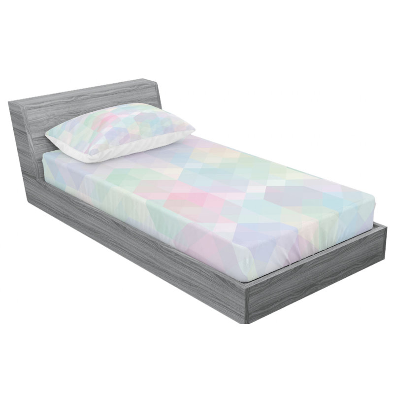 Microfiber Geometric Sheet Set, Twin Sheet Set with Fitted Sheet