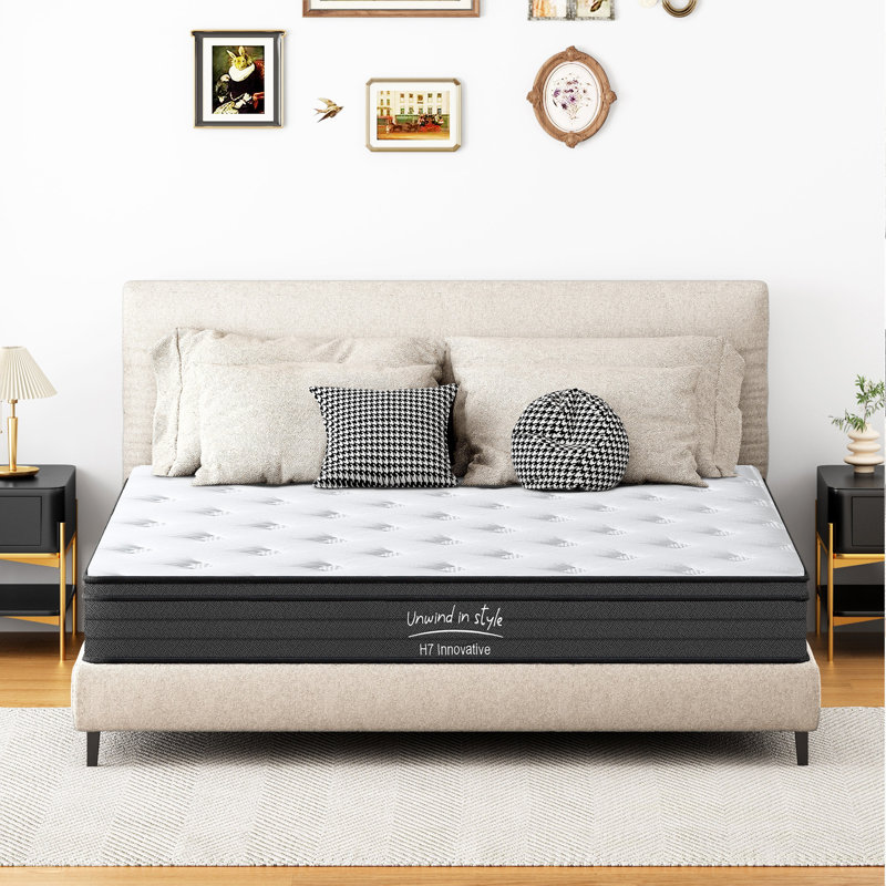 King Size Mattress,10 Inch Hybrid Mattress, Individually Pocketed Innerspring, Medium Firm, King, 10"