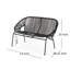 Causeuse Remma, rotin extérieur, panier tissé, structure en fer noir, 52 po