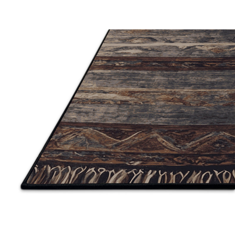 Tapis noir soyeux et moelleux, Carré 4 pi