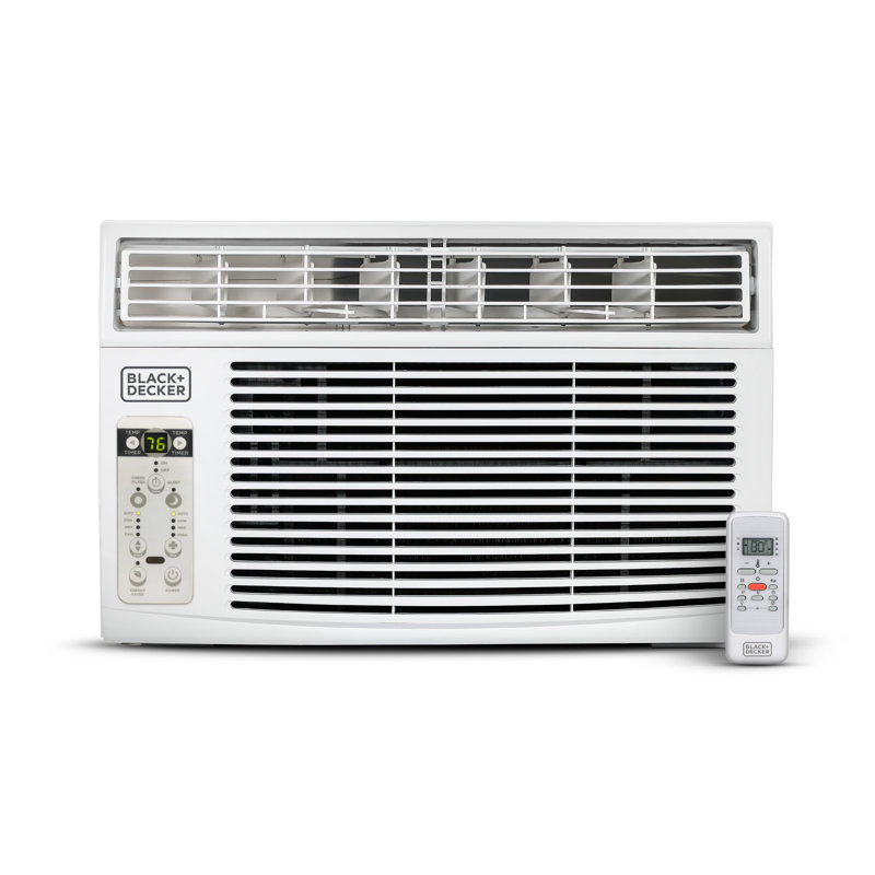Climatiseur de fenêtre de la série BDWT6, 14 300 BTU, climatiseur de fenêtre noir et blanc refroidisseur jusqu'à 700 pieds carrés, climatiseur de fenêtre avec télécommande, blanc
