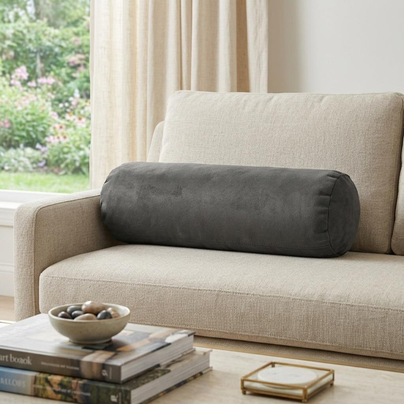 Coussin en microsuède gris 8 "X 20", Gris