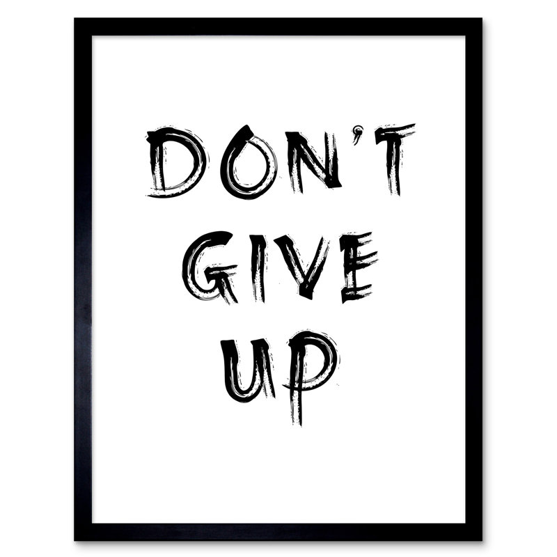 Gym Inspiration Don't Give up Exercise Work Out Motivation Living Room Aesthetic 1 Piece Single Picture Frame Wall Art
