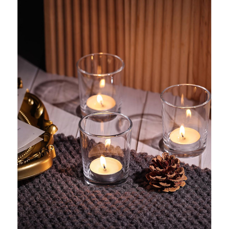 36 porte-bougies votives en verre transparent
