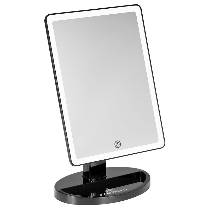 Miroir de maquillage lumineux Touch Touch, Noir