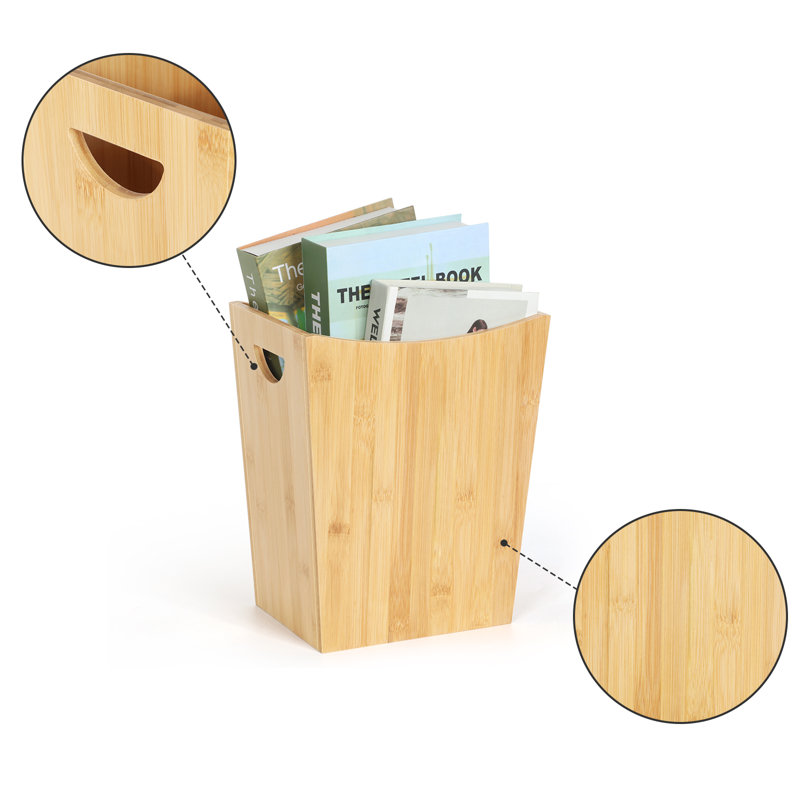 Natural Bamboo 2-Gallon Open Waste Basket