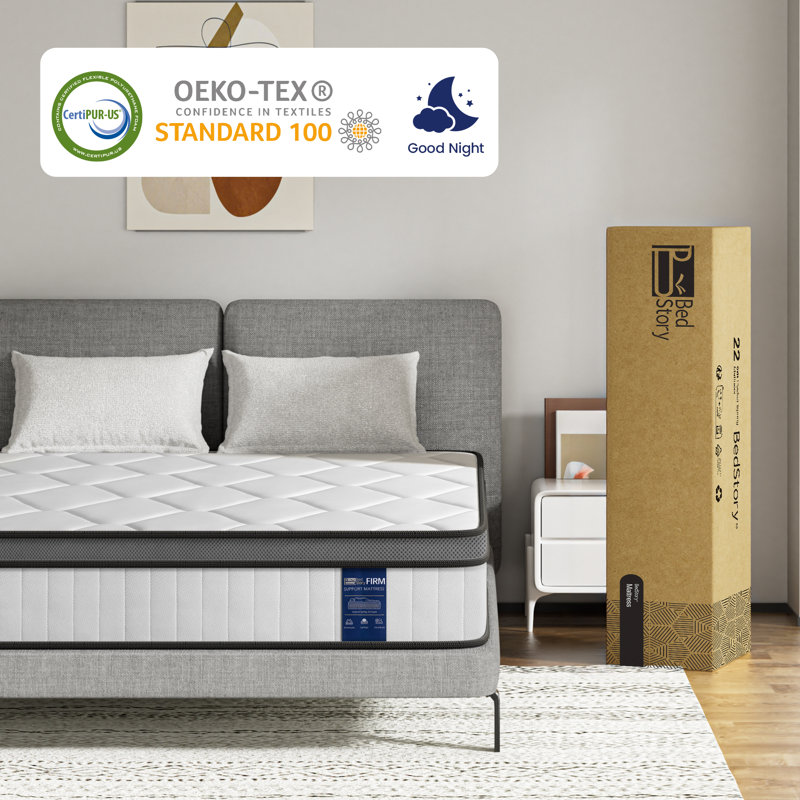 BedStory 14cm Medium Firm Hybrid Mattress With Motion Isolation Pocket Springs, Single (3')