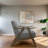 Ayzlee Upholstered Armchair, Fabric Accent Chair with Cushion Back, Retro Cushion Armchair with Solid Wood Arms and Legs for Living Room Home Office-456040240