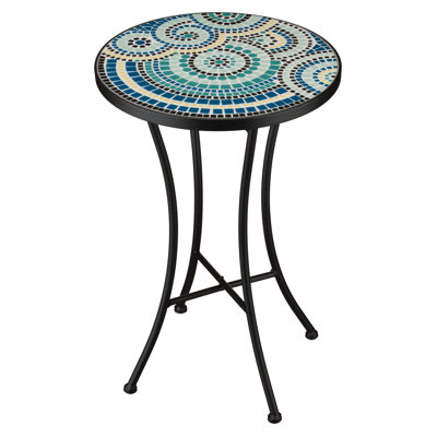 Mosaic Metal and Ceramic Plant Stand
