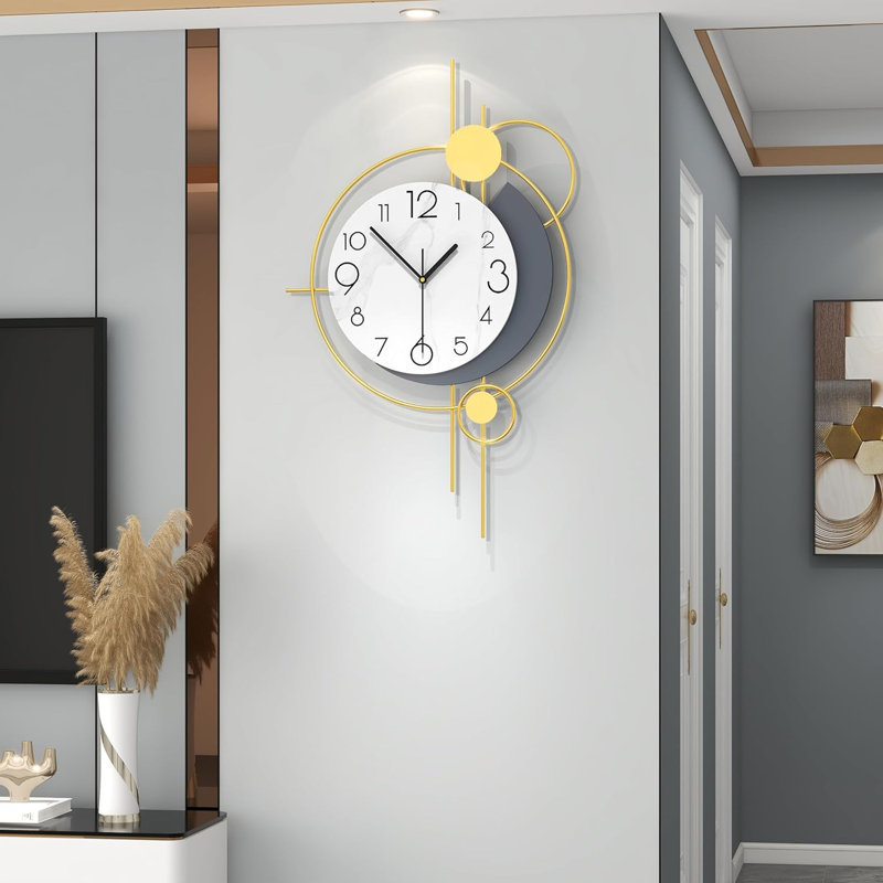 Grande horloge murale moderne pour le décor du salon, horloge murale silencieuse à piles, art mural intérieur élégant pour la cuisine de la chambre à coucher, décoration de la maison