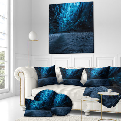 Magnifique grotte de glace en Islande - coussin à imprimé paysage
