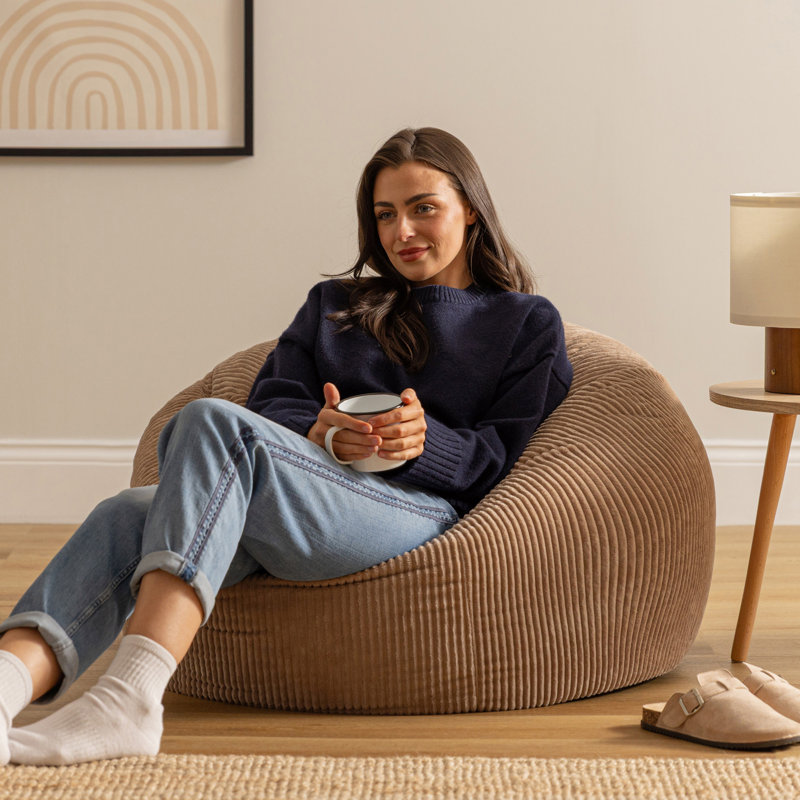 Kingston Corduroy Classic Bean Bag, Brown