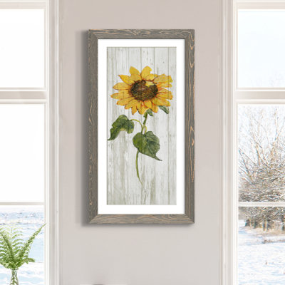 Tournesol en automne II - peinture sur toile encadrée