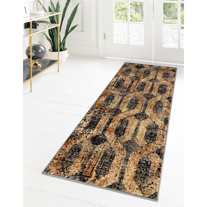 Geometric Indoor Rug, Runner 2'2" x 9'