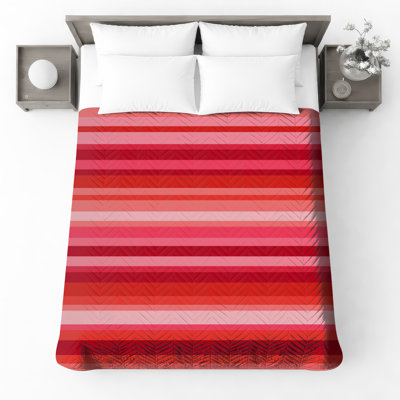 Couvre-lit matelassé à rayures rouges toutes tailles