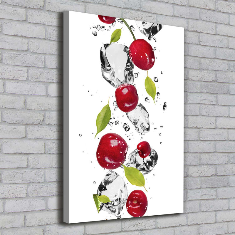 Cherries And Water - Wrapped Canvas Print