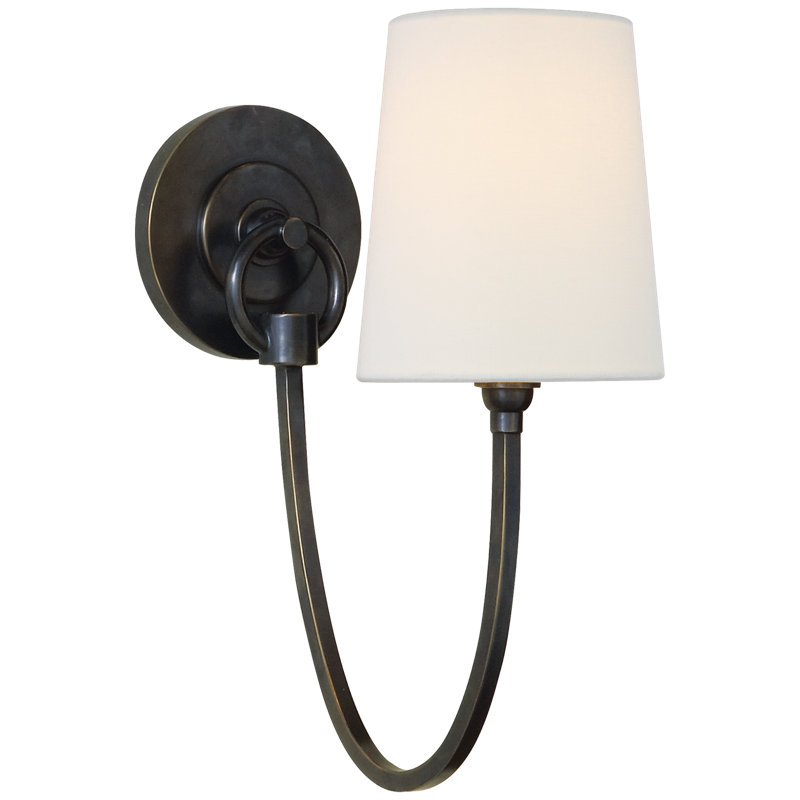 Thomas O'Brien Reed Single Sconce, Bronze, Fabric