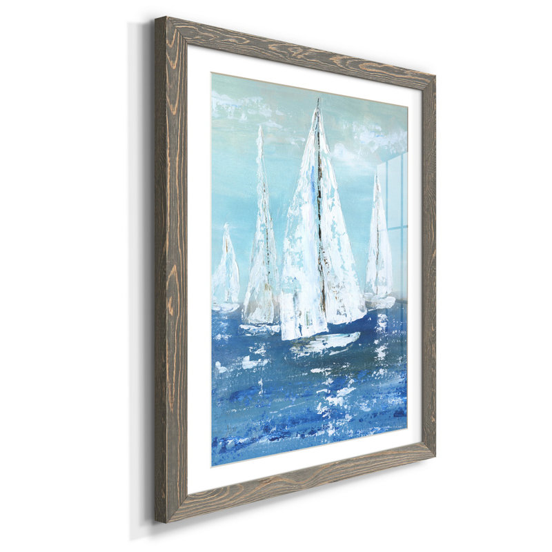 White Sails - Reproduction d'art sur papier encadrée, gris, H 31,5 po x l 23,5 po x P 1,5 po