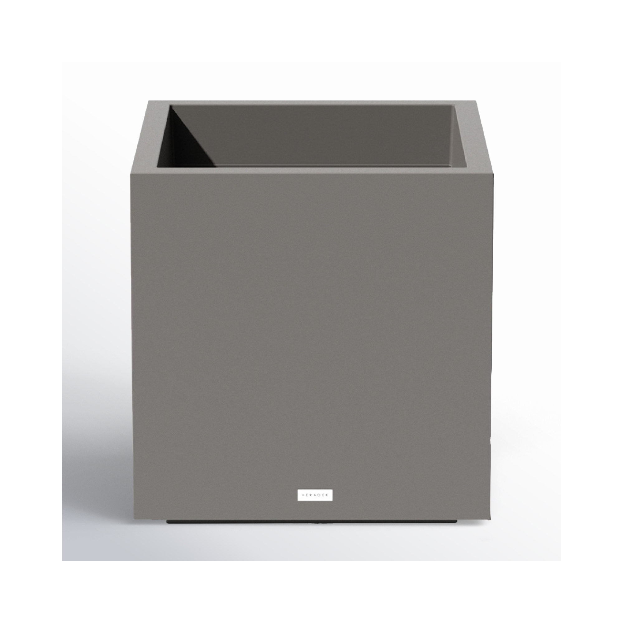 Block Series Cube Planter, 22.25" H x 21" W x 21" D, Gray