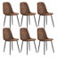 Chaise de salle à manger ergonomique rembourrée avec pieds en métal, ensemble de 6-834591110