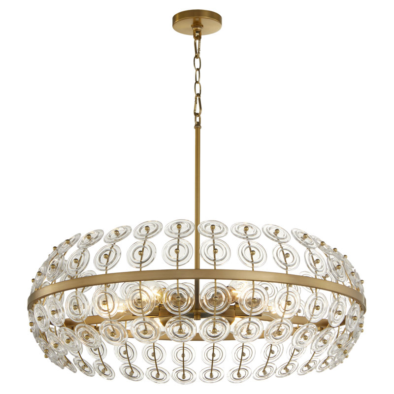 Selena 6 - Light Chandelier, Aged Brass