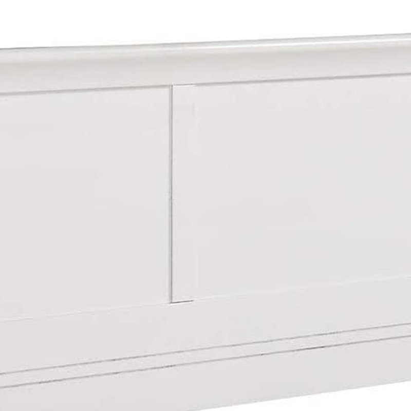 Dubin Low Profile Sleigh Standard Bed,bed frame,platform bed Clearance between Floor & Rail: 10", King, White