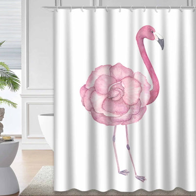 Tissu aquarelle aquarelle exotique flamant rose avec 12 crochets