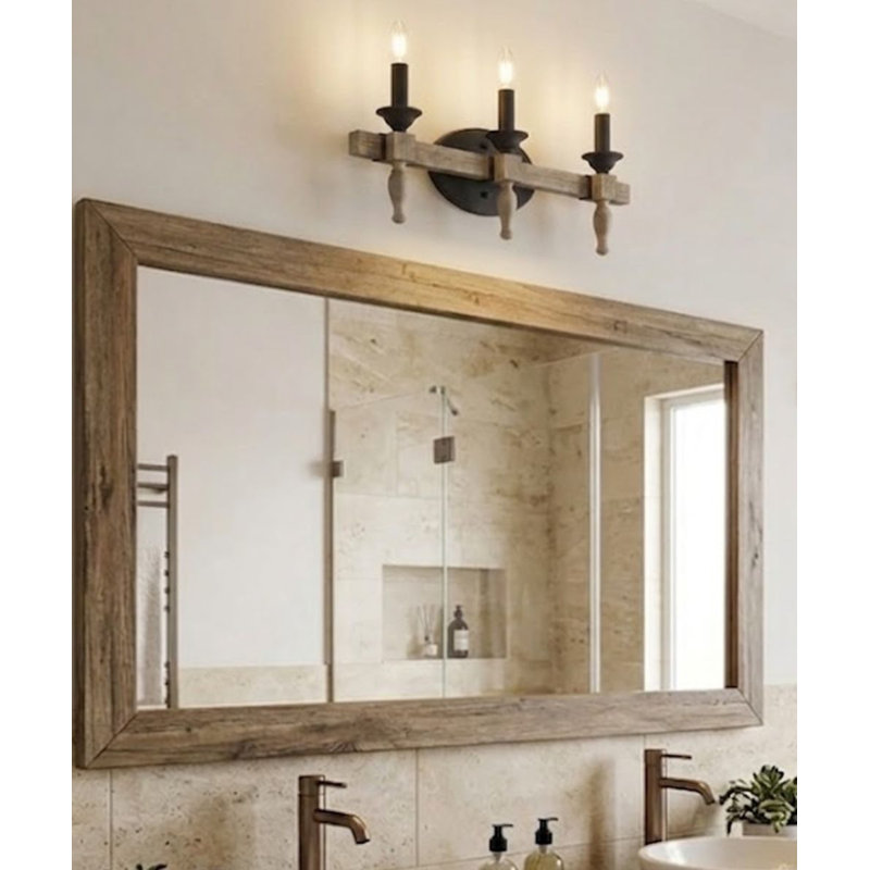 Luminaire de meuble-lavabo à 3 lumières au fini bronze vieilli et chêne vieilli l 21 po Glenwood