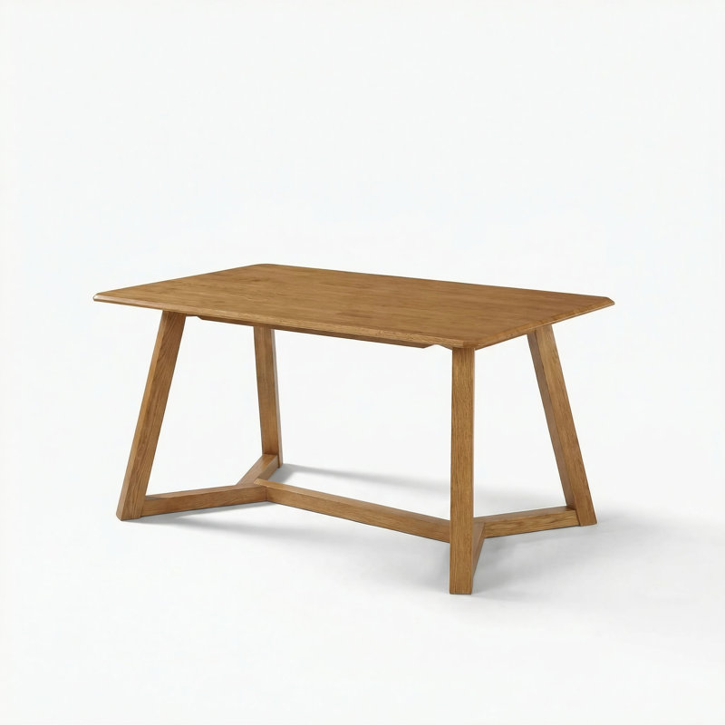 Beda Rubberwood Solid Wood Dining Set, 7, Walnut, Green