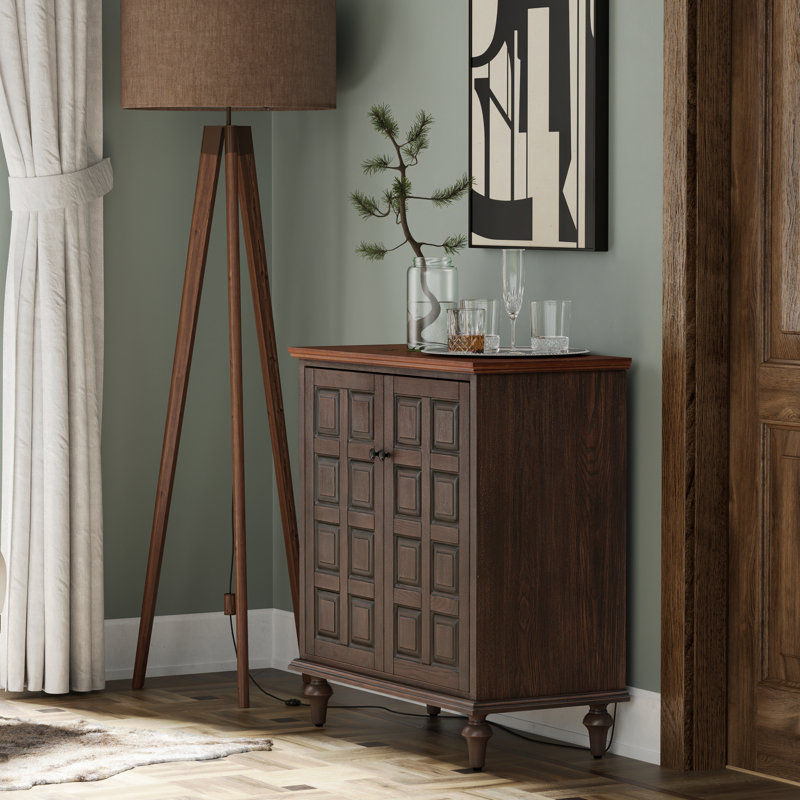 Armoire de rangement 2 portes Doelling, Brun / Noyer