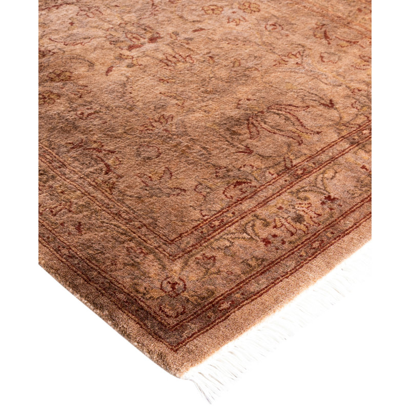 Overdyed Hand-Knotted Wool Modern-Contemporary Beige Runner 2' 7" x 10' 4"