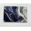Art contemporain marbré bleu marine et argent sur toile de coton pour décoration murale moderne de maison et de bureau