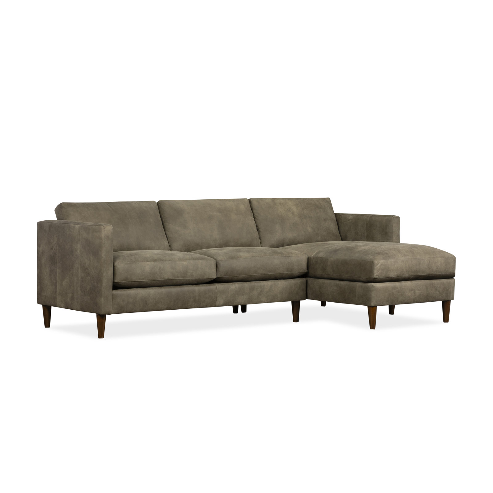 Clifford Chaise Sectional, Right Hand Facing, Cordoba Camel Top Grain Leather