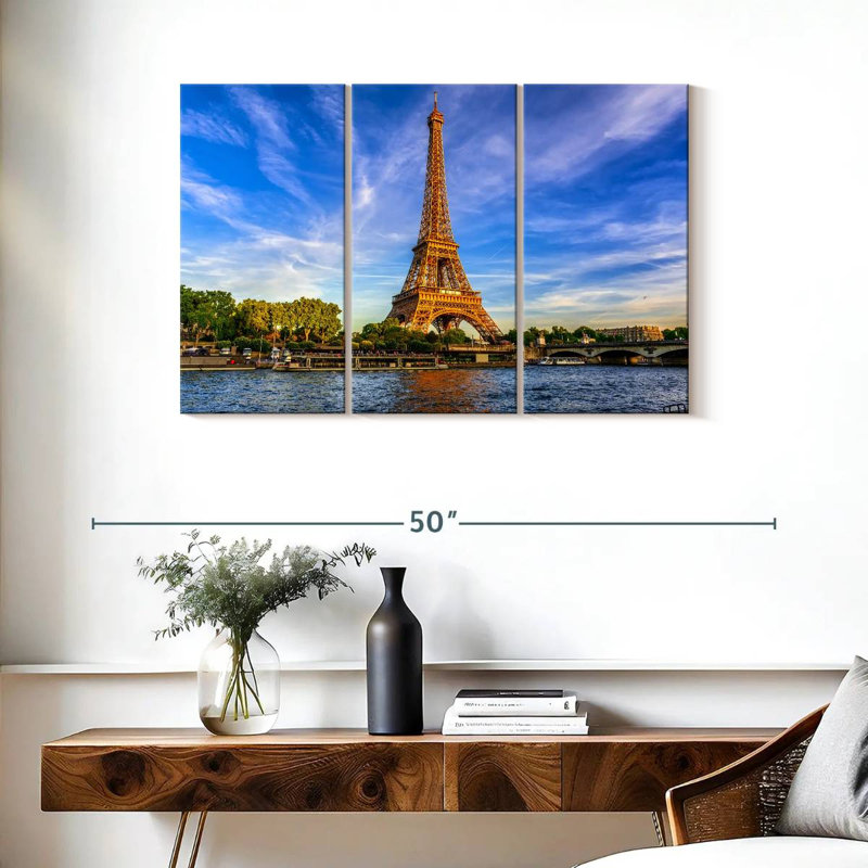 Hannes River Seine Eiffel Tower, 24" H x 38" W