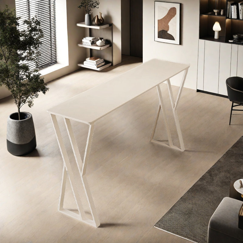 Table de bar de style crème, H 41,3 po x L 55,1 po x l 19,6 po