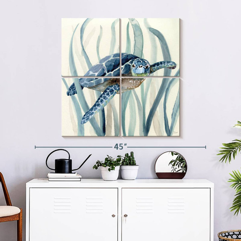 Brampt Turtle In Seagrass I, 18" H x 18" W