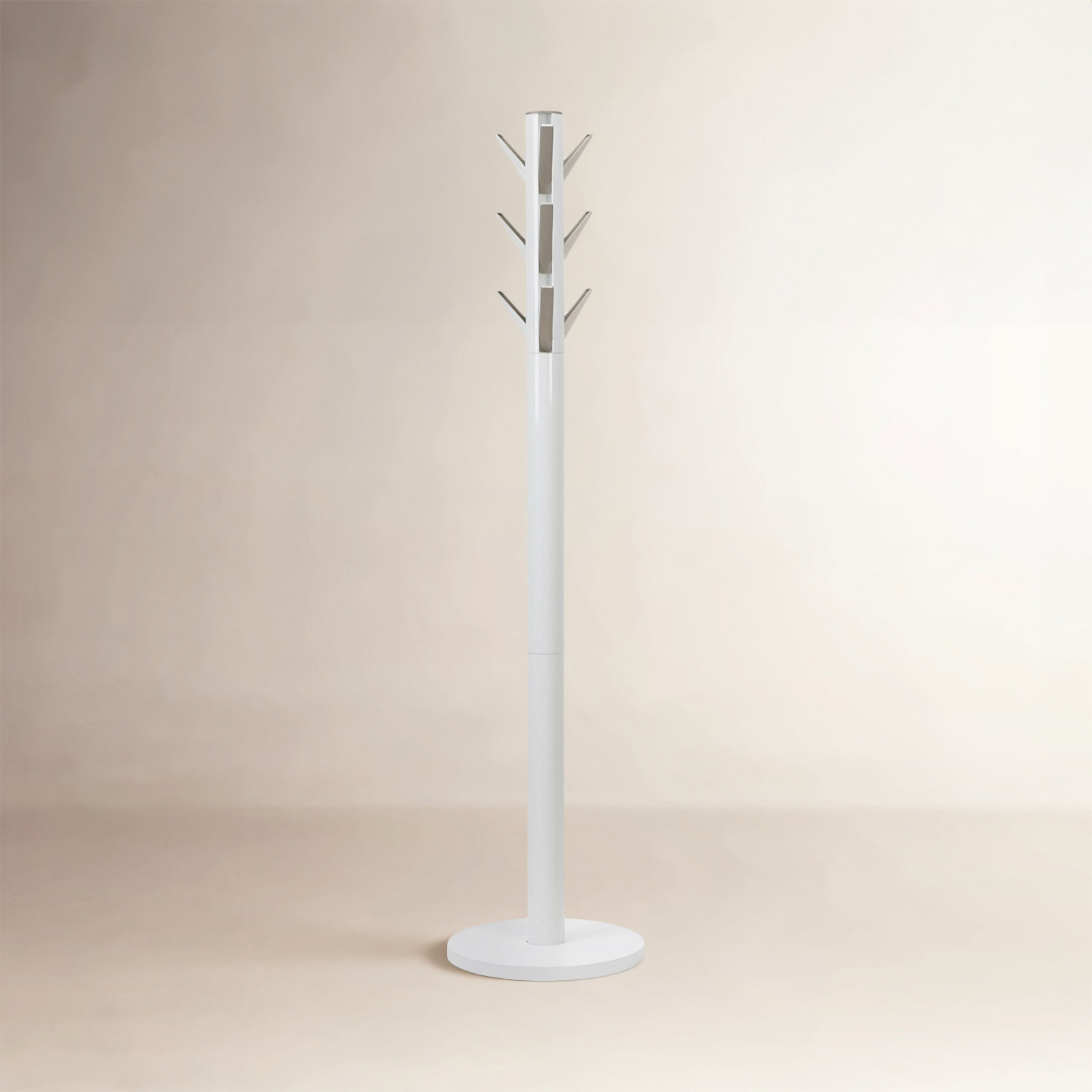 9-Hook Freestanding Coat Rack, White