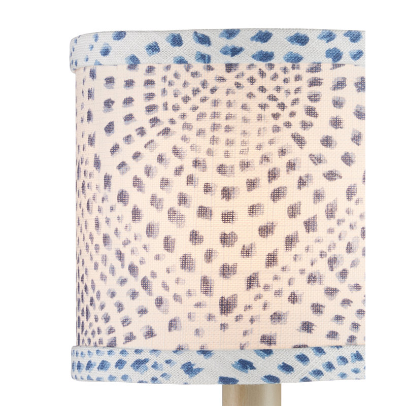 Lenore - Abat-jour tambour - bleu, ivoire, Blue, Ivory