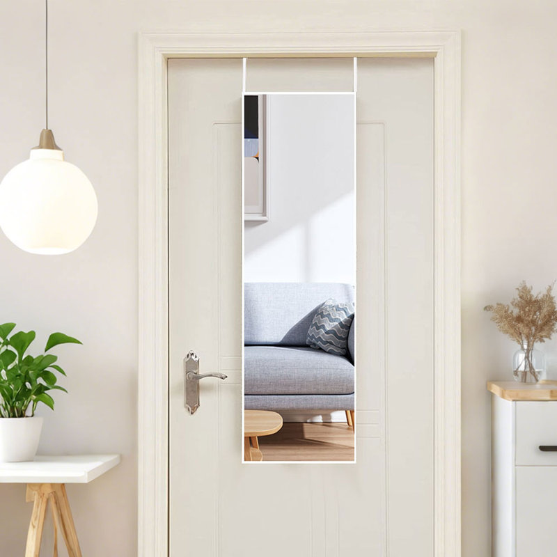 Metal Rectangle Mirror, White