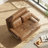 Convertible Faux Leather Sleeper Chair, Modern Fold-Out Sleeper Loveseat Bed with Wood Armrests-2097073368
