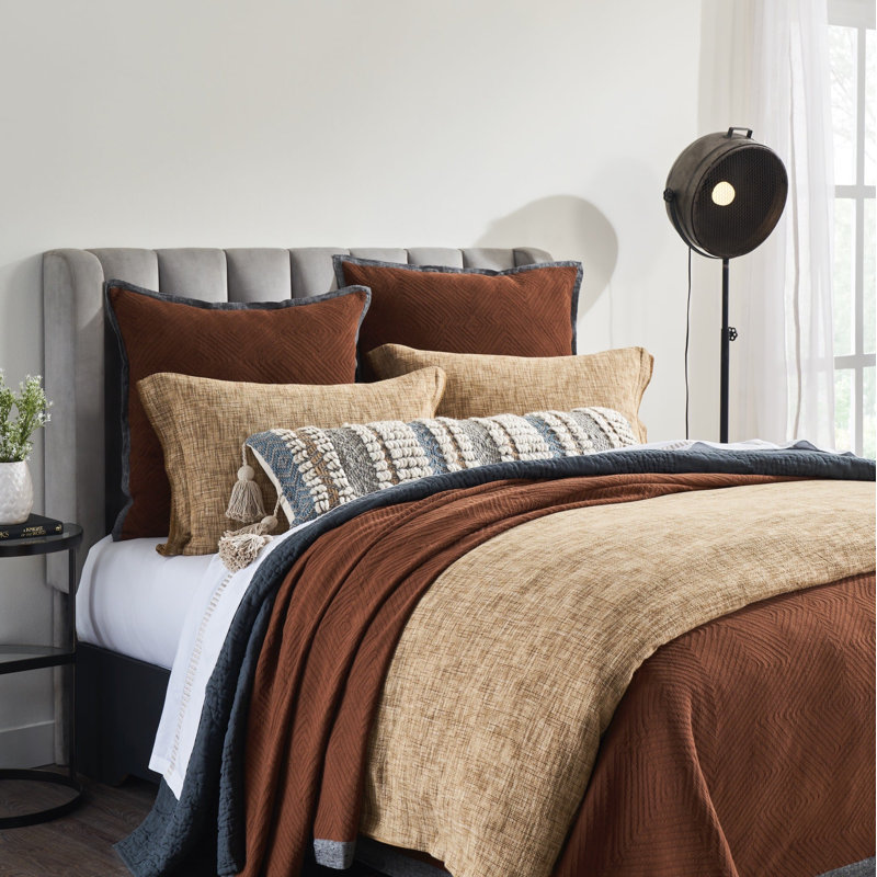 Housse de couette Drew, ocre, simple, Housse de couette pour lit simple