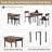 Space-saving Modern Dining Table, Metal Mdf, Rustic Style For Small Kitchens