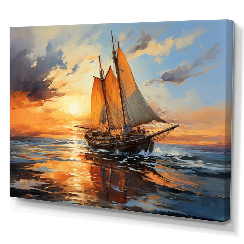 Boat Expressive Seascapes I - Reproduction, Toile tendue, H 24 po x l 32 po x P 1 po